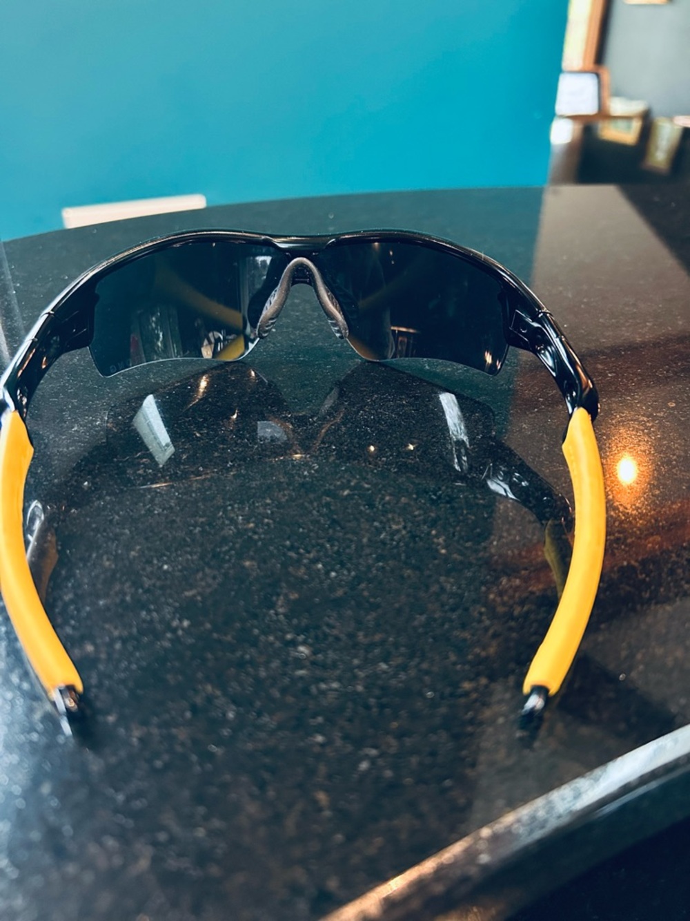 Oakley Black Sunglasses with Yellow Temples